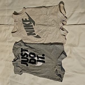 Tan and Grey Nike rompers